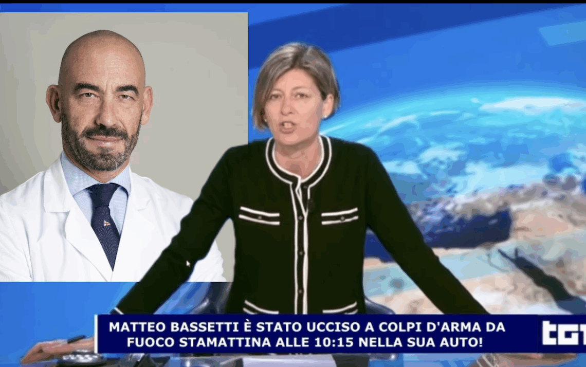 Ucciso in auto a Roma: il Tg1 annuncia la morte di Matteo Bassetti, choc sul web