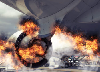 Aereo in fiamme dopo l’atterraggio: passeggeri in fuga